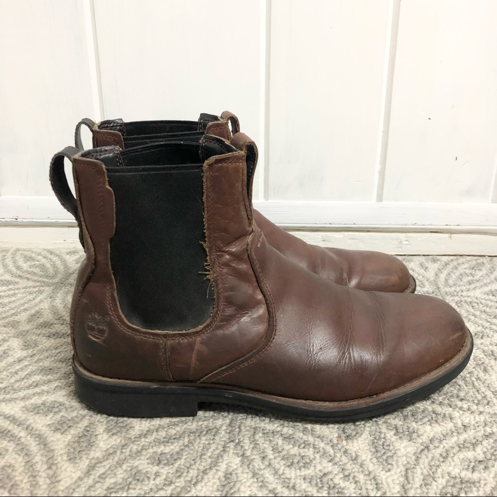 Timberland Brown Leather Chelsea Boots Size 9